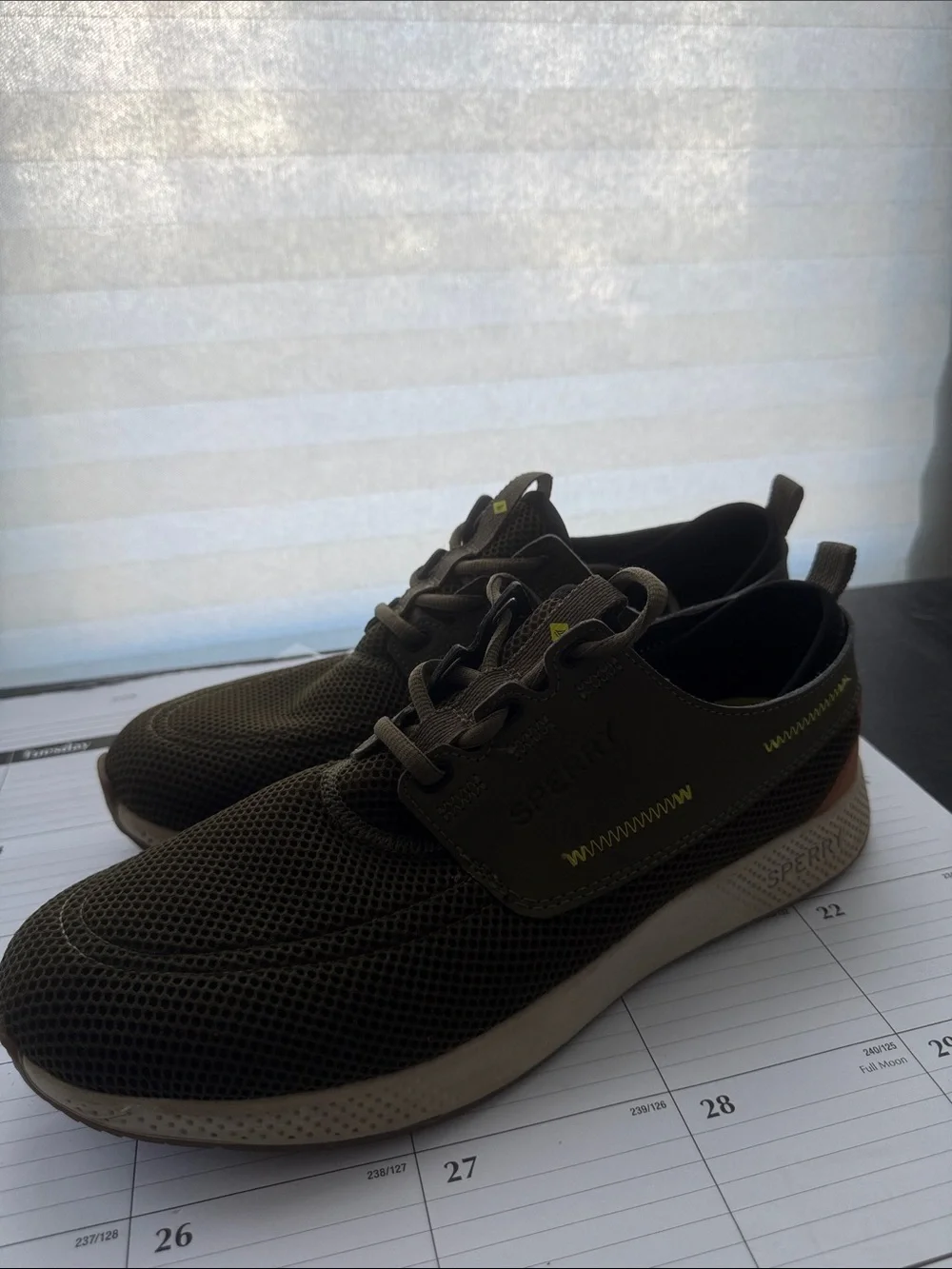 Sperry Men’s Olive Green Mesh Lace-Up Sneaker